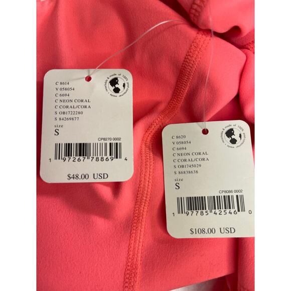 Free People Movement Never Better Flare Pants and workout Top set size S Coral - Picture 12 of 12